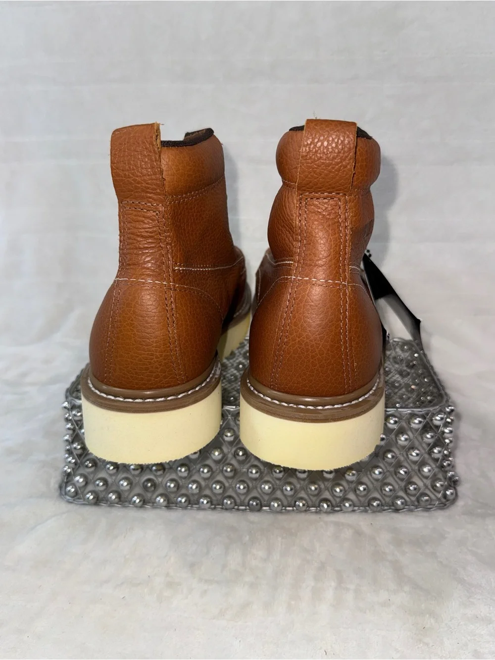 Men's Brown Leather 6” Work Boots - Size 7.5 women’s 8.5